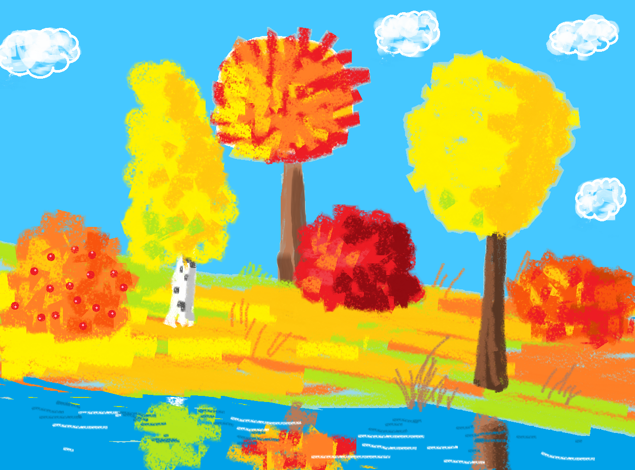 Рисунки аппликации осень краски